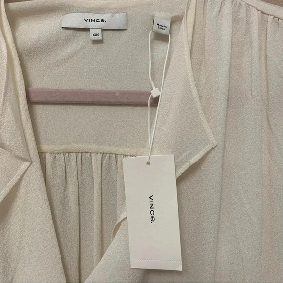 Vince. Shirred Silk Popover Blouse - Picture 9 of 12